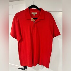 Burberry Vibrant Red Men's Polo Shirt